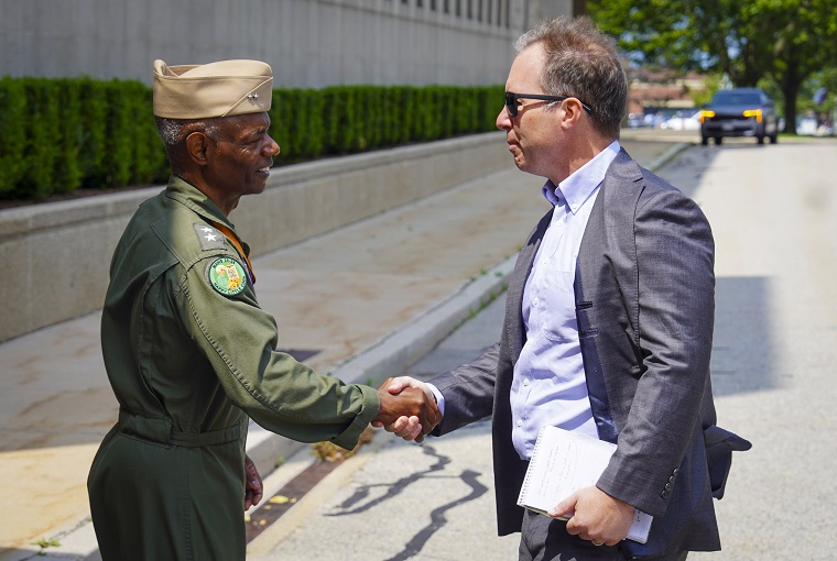 Two men shaking hands